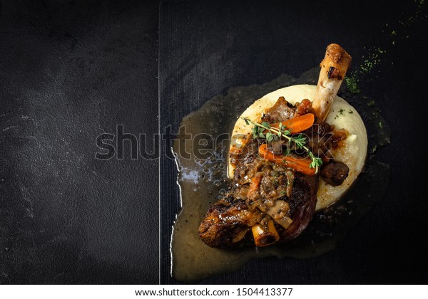 Australian Braised Lamb Shank Slow Cooked Stock Photo Edit