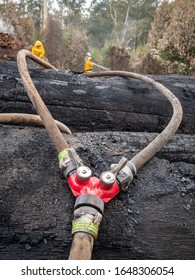 Australian Bush Fires With Fire Fighters