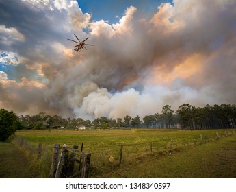 Australian Bush Fires Kurri Kurri Fire Fighting Smoke Scenes