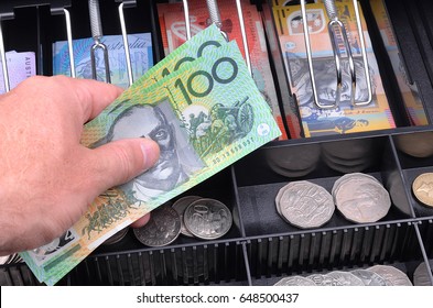 Australian Cash In A Cash Register