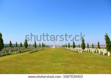 the australian cemetery of the fisrt worldwar at villers bretonneux in somme, france.