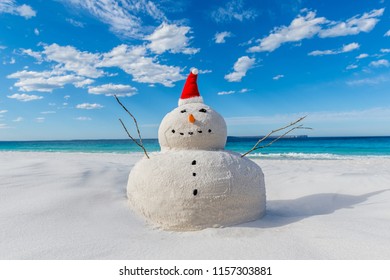 Australian Christmas Sandman On A Beautiful White Sand Beach