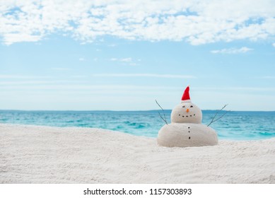 Australian Christmas Sandman On A Beautiful White Sand Beach