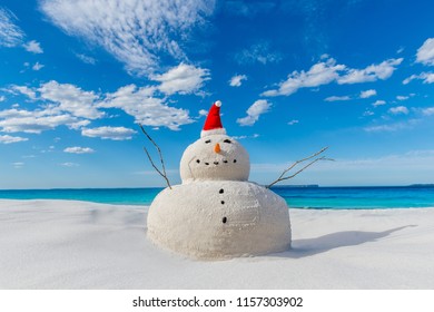 Australian Christmas Sandman On A Beautiful White Sand Beach