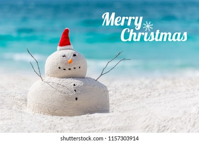 Australian Christmas Sandman On A Beautiful White Sand Beach