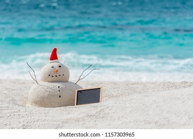 Australian Christmas Sandman On A Beautiful White Sand Beach