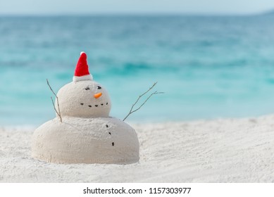 Australian Christmas Sandman On A Beautiful White Sand Beach