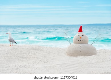 Australian Christmas Sandman On A Beautiful White Sand Beach