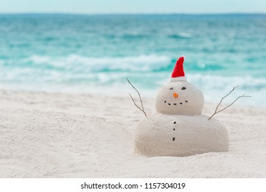 Australian Christmas Sandman On A Beautiful White Sand Beach