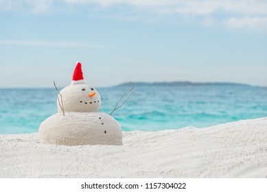 Australian Christmas Sandman On A Beautiful White Sand Beach