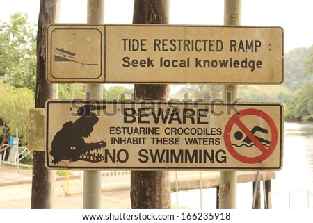 Australian Crocodile Warning Sign