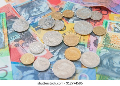 Australian Currency, Coins, Bank Notes Background