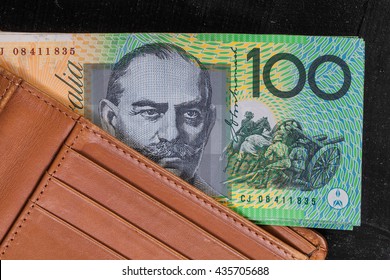 Australian Currency In Leather Wallet