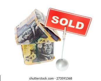   Australian Currency - Money House With Sold Sign