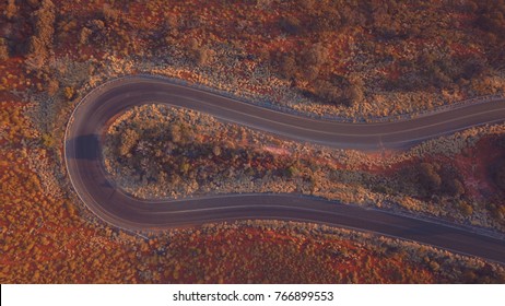 Australian Desert Road From Above
