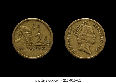 Australian Dollar Coin Obverse And Reverse. Currency Of The Commonwealth Of Australia