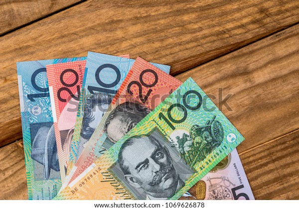 Australian Dollars On Desk Close Stock Photo Edit Now 1069626878