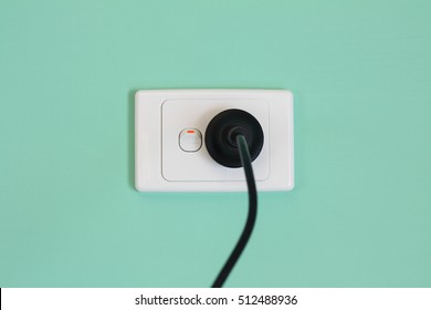 Australian Electric Power Wall Outlet And Power Cord.