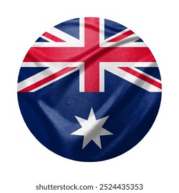 Australian flag and cloth texture with circular pattern made on white background concept illustration. Double exposure hologram. Can be used as background or texture and news coverage - Powered by Shutterstock