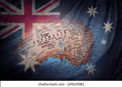 Australian flag and globe composite