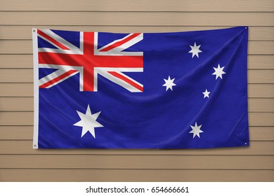 Australian Flag Hanging On A Wall