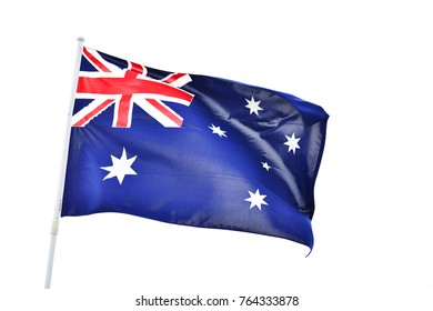 Illustration Waving Australian Flag Against White Stock Vector (Royalty ...