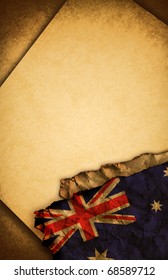Australian flag and old paper