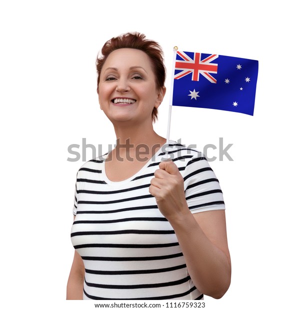 Australian Flag Holding Flag Stock (Edit Now) 1116759323