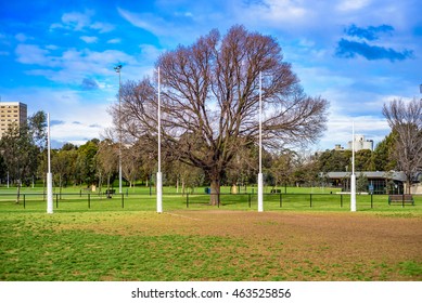 Australian Football League Goal Posts In A Park