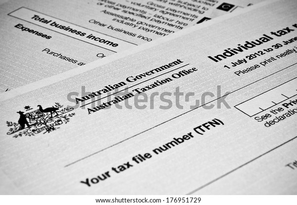 Australian Individual Tax Return Form Stock Photo (Edit