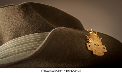 Australian Infantry Slouch Hat Worn By Australian Army Soldiers Throughout History.