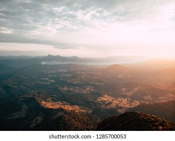 Australian Internland During Sunset. Springbrook National Park. Best Of All Lookout. Mount Warning.