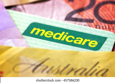 Australian Medicare Card And Money.