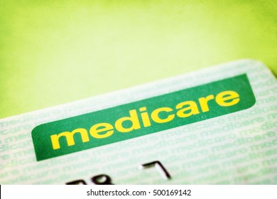 Australian Medicare Card Over Textured Background.