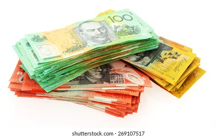 Australian Money - Aussie Currency In A Pile