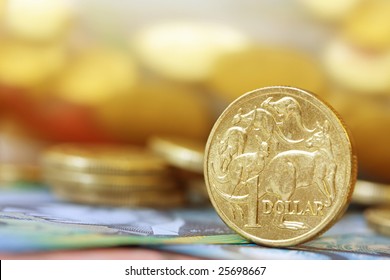 Australian money background.  Soft focus, shallow DOF, with lots of copy space.