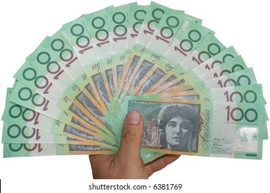 Australian Money With Hand