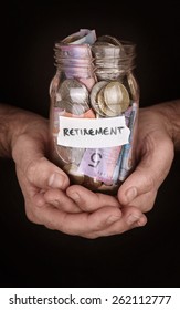 Australian Money Jar In Hands 