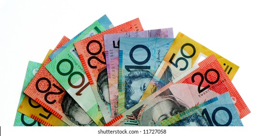 Australian Money in shape of a fan