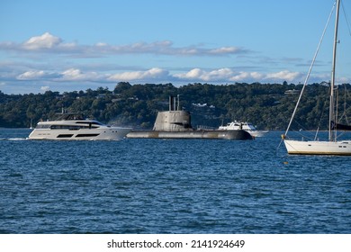 Australian Navy Submarine In Sydney Harbour