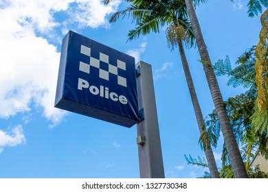 Australian Police Station Sign In Sydney New South Wales Australia