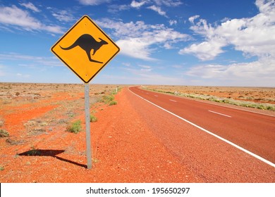 Australian Road In The Desert