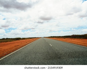 Australian Road In The Middle Of Nowhere - Long Empty Street  Road In Australia