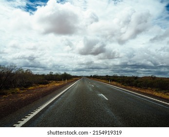 Australian Road In The Middle Of Nowhere - Long Empty Street  Road In Australia