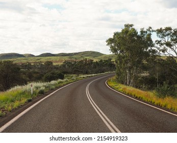 Australian Road In The Middle Of Nowhere - Long Empty Street  Road In Australia