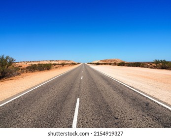 Australian Road In The Middle Of Nowhere - Long Empty Street  Road In Australia