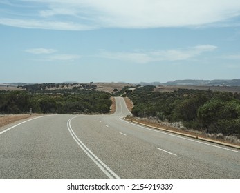 Australian Road In The Middle Of Nowhere - Long Empty Street  Road In Australia