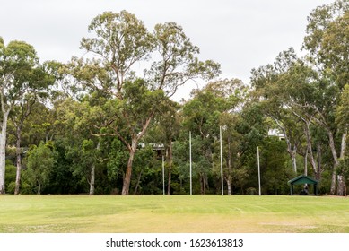 Australian Rules Football Posts And A Grassy Oval - Adelaide, South Australia