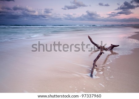 australian seascape at twilight (main beach, qld, australia)