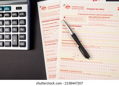 Australian Tax Forms With Calculator And Pen